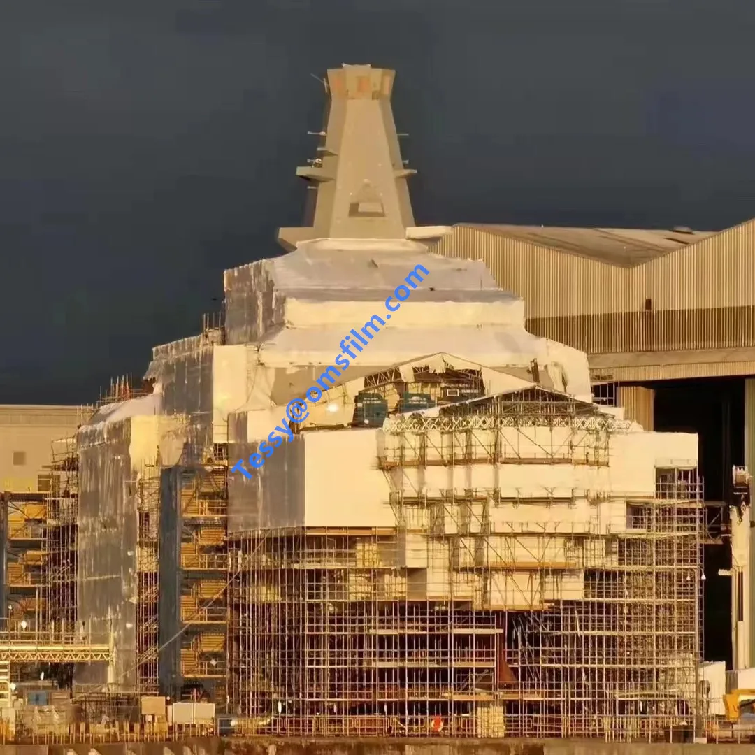 White color Flame retardant PE Heat shrink wrap film 12m x 40m FR shrink wrap film 9mil / 10mil