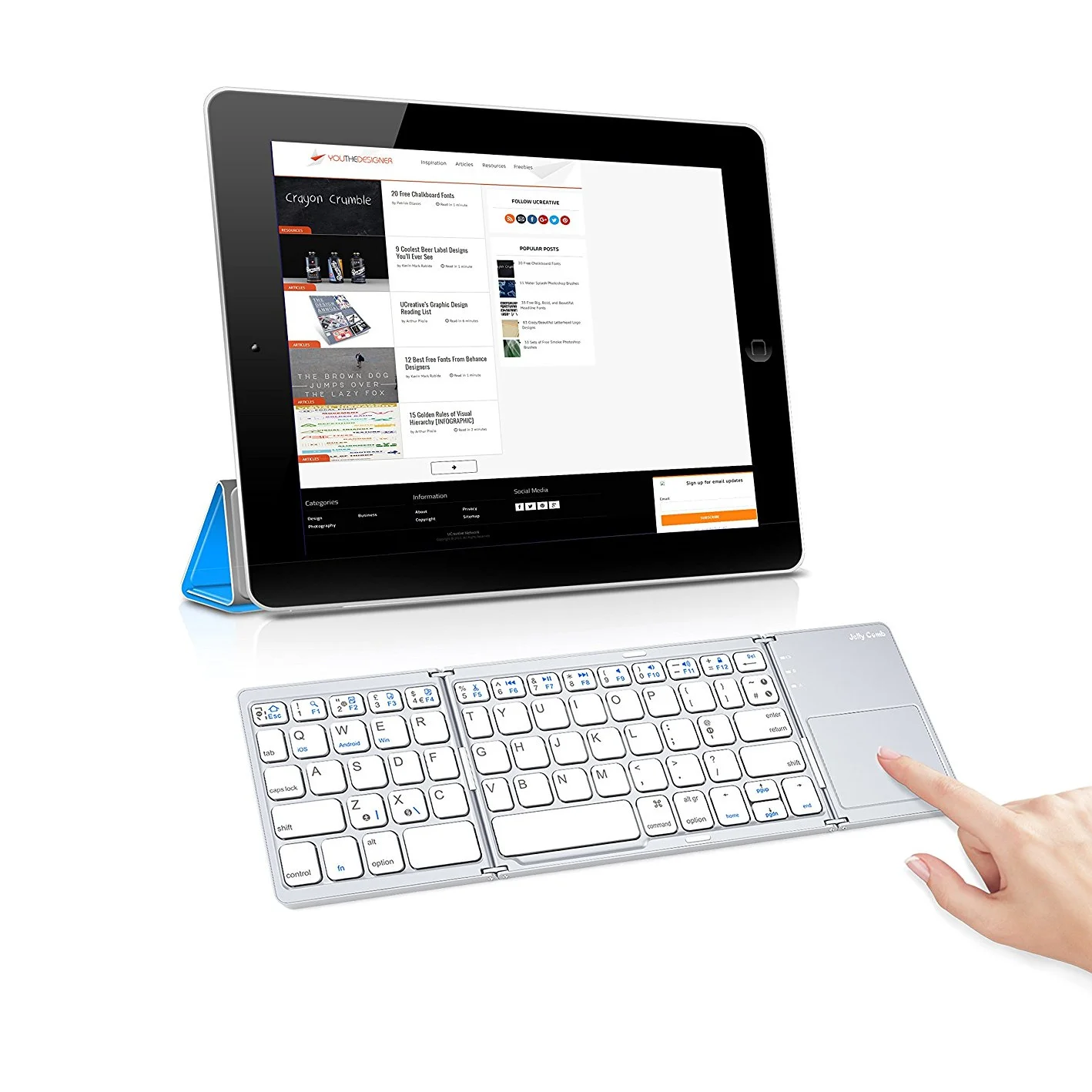 2021 new product foldable mini wireless keyboard with touchpad suitable for Windows Android iOS tablet smartphone