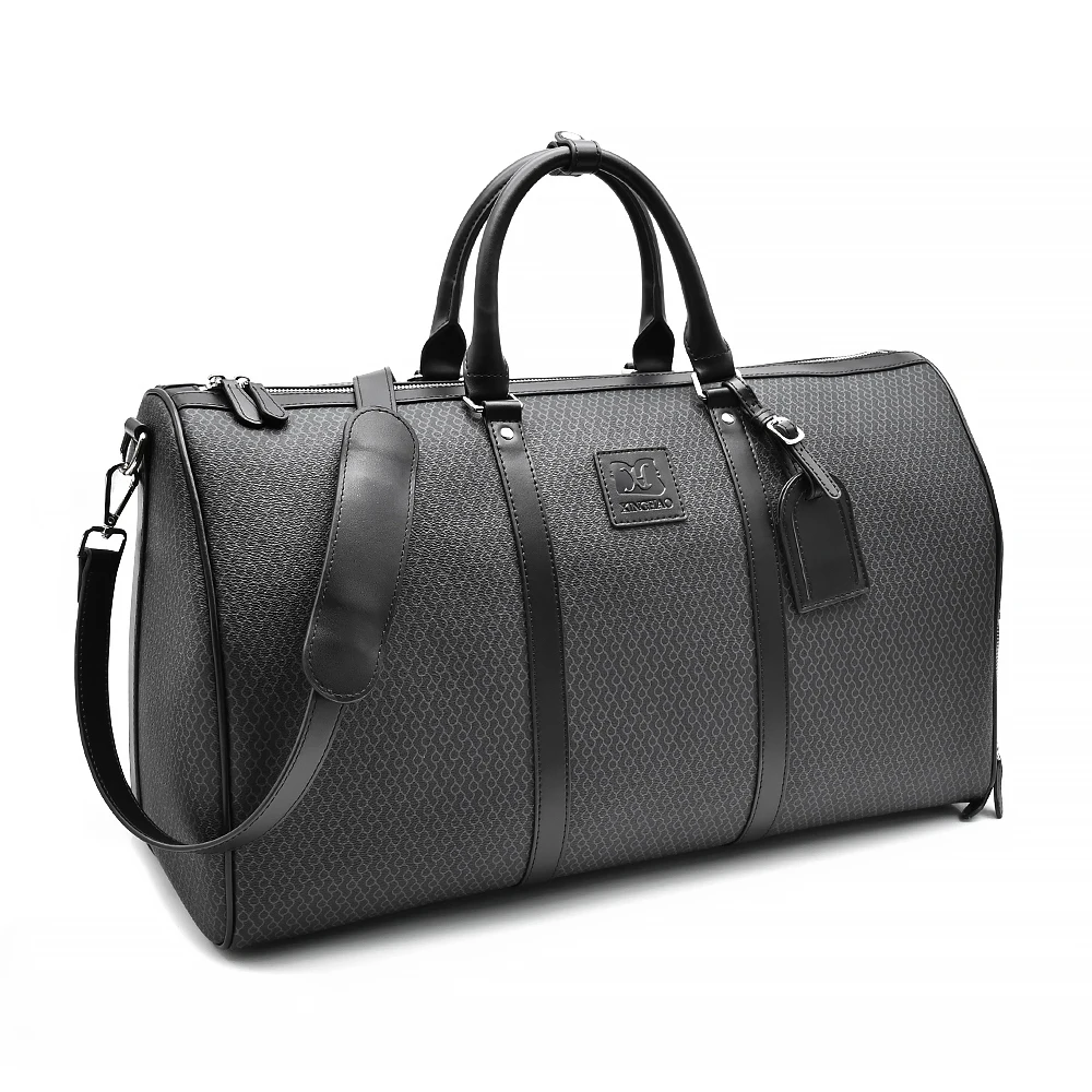 High End Vegan Leather Bag Printing Pattern Travel Bag Durable Duffel Bag with Long Shoulder Strap