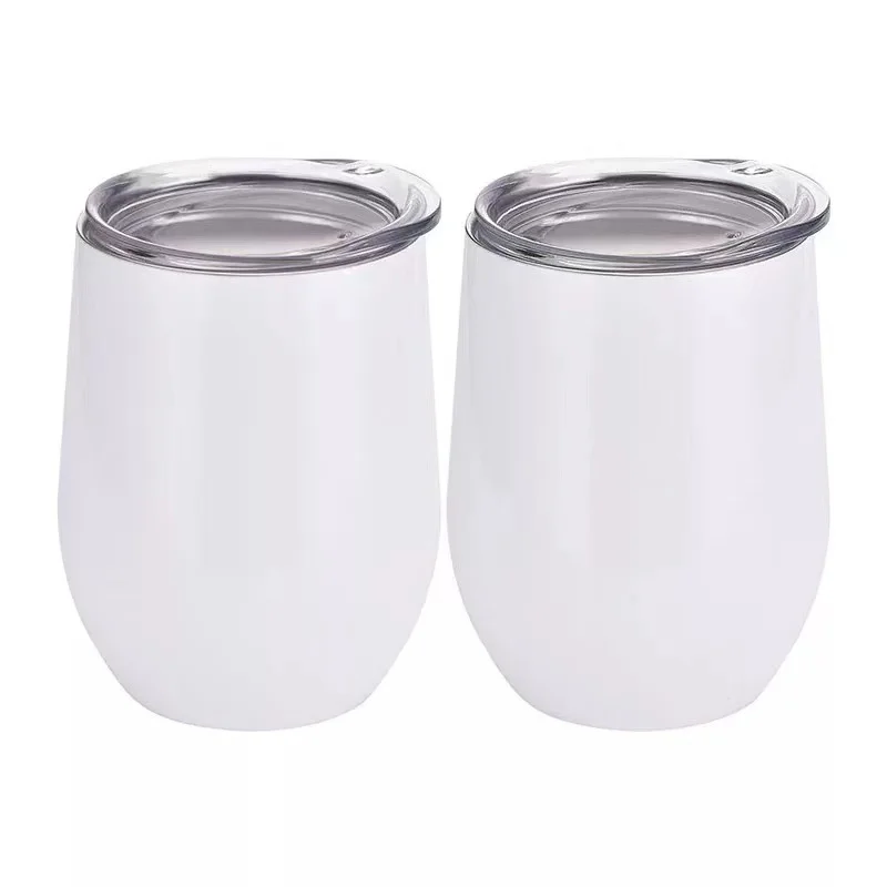 Custom Logo Water Bottle Egg Wine Cups with Lid Sublimation Blanks Coffee Beer Tumbler Double Wall Insulated Stainless Steel
