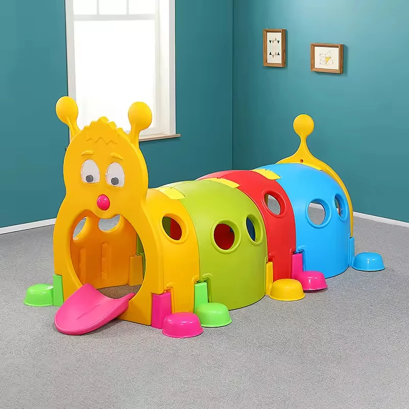 Cheap price funny game plastic Indoor toy plastic playground tunnel set preschool children play game for kids and toddlers