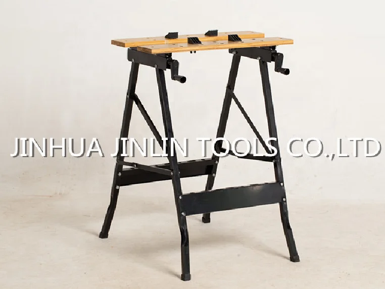 
300LBS capacity portable folding work bench,the top is bamboo 
