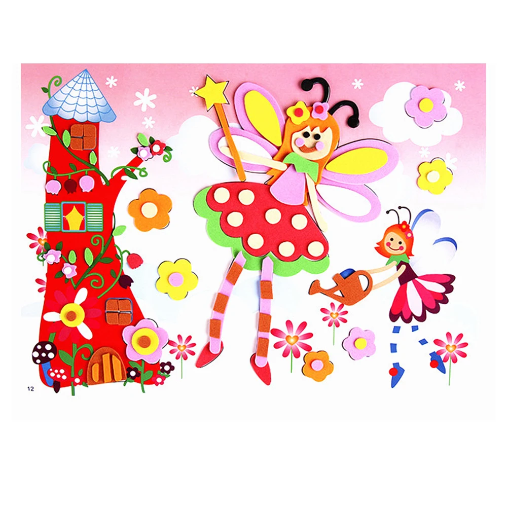 Early Learning Art Sticker Diy Children Toy Kits Handmade Cartoon Stickers 3d Eva Foam Sticker Puzzle