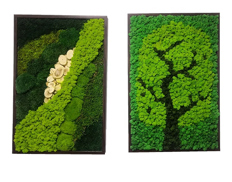 2019 The Most Popular Room Decoration Reindeer Preserved Moss Panel