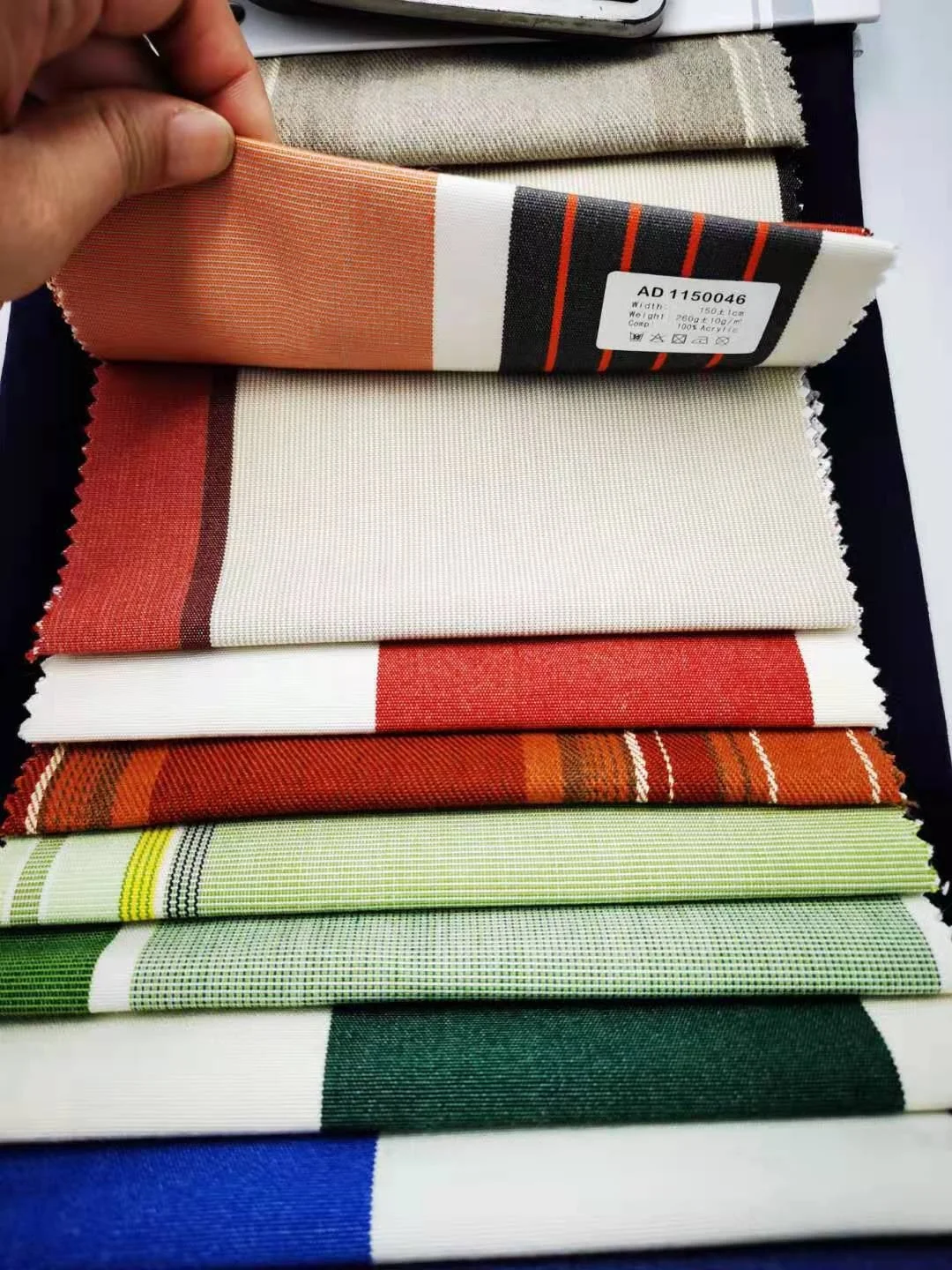 
5 years warranty 100% solution dyed acrylic yarn dyed stripe anti-uv water proof sun proof outdoor awning fabric 