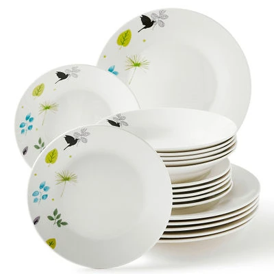 Wholesale  simple decal 6 7 8 9 10 inch ceramic porcelain flat plate soup plate