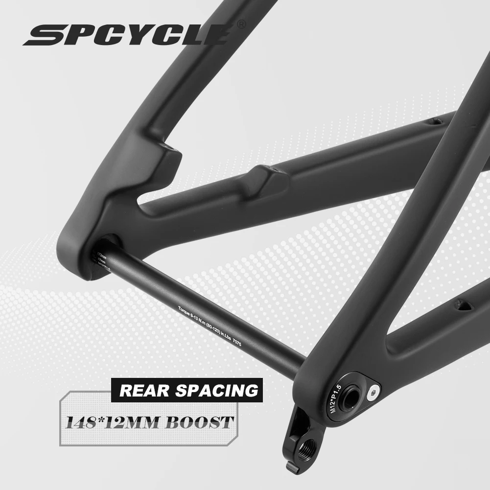 Spcycle New MTB Carbon Frame 148*12mm Boost 29 Inch Mountain Bike Carbon MTB Bicycle Frame 29er with Seatpost