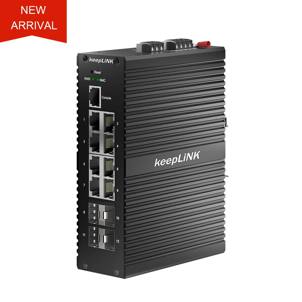 Новое поступление, критерион промышленного класса, управляемый 2 слота SFP 8 GE Ethernet PoE переключатель IP50 DIN-рейка