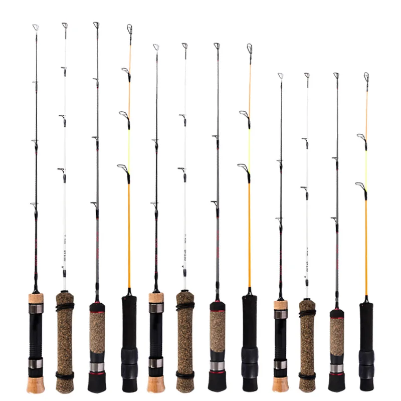 LETOYO Winter Ice Rods 1 Section Solid Glass Fiber Shrimp Fishing Rod 41mm 50mm 56mm Fiberglass Ice Fishing Rods