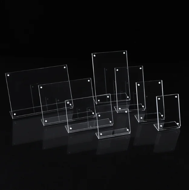 Tabletop Menu A4 A5 A6/custom Size L Shape Transparent Display Stand Slanted Plastic Acrylic Sign Holder 8.5 X 11