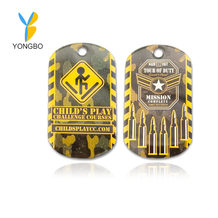 Customized Printing Dog Tag Business Promotional Gifts National Flag Logo Customized Metal Nameplate 3D Resin Epoxy