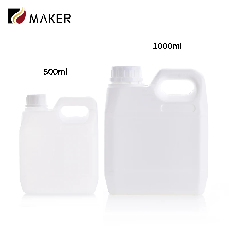 PE thickened food grade juice drum 500ml 1L square plastic small square alcohol chemical engine oil petrol bucket with handle