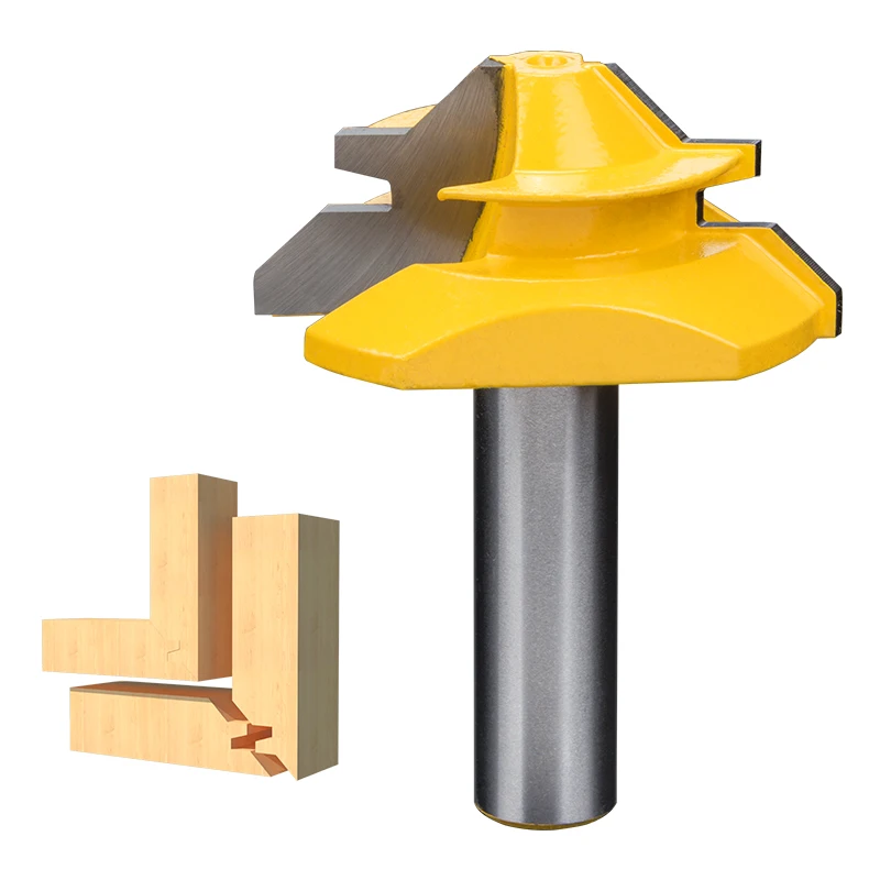 HUHAO Miter Lock Jointer Cutter 45 degree Mortise and tenon Fresas Para Router Woodworking Router Bits Milling Cutter