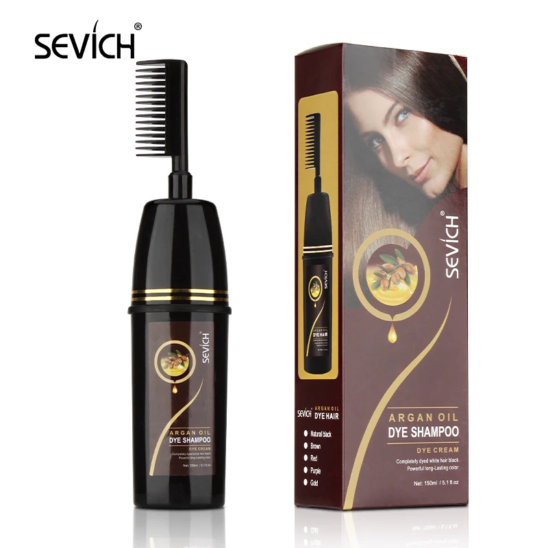 Pure natural organic hair dye shampoo herbal black hair dye shampoo private label