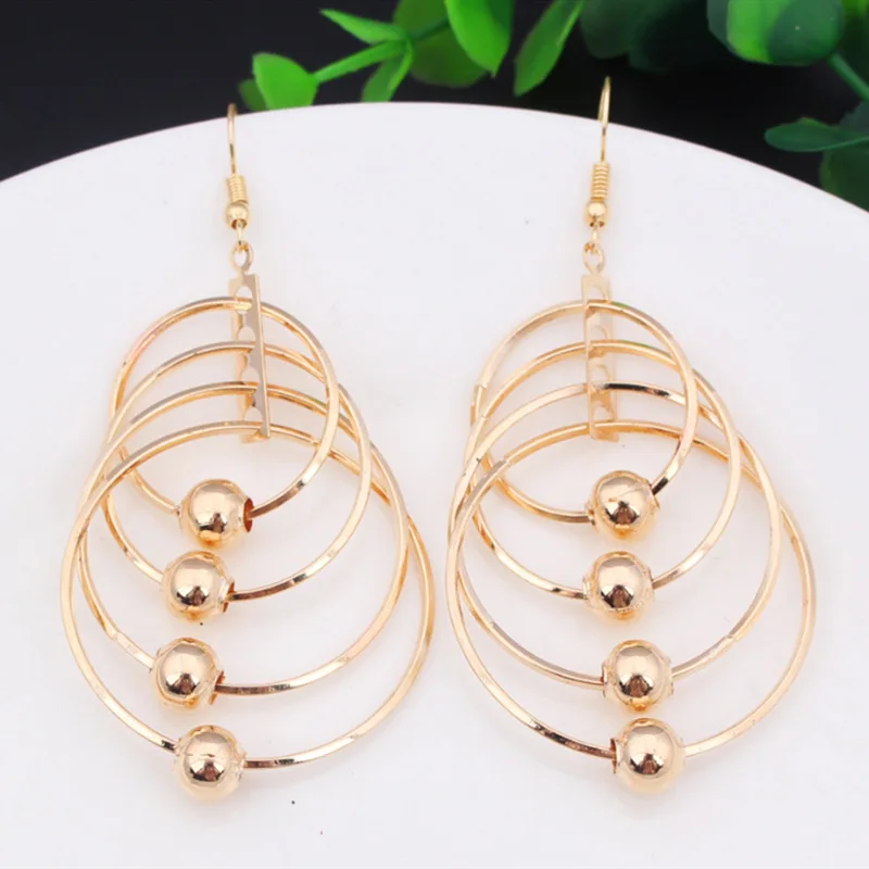 2022 Япония и Южная Корея, модные темпераментные ювелирные изделия для ушей, длинные крупные геометрические серьги, цепные кольца, серьги-гвоздики