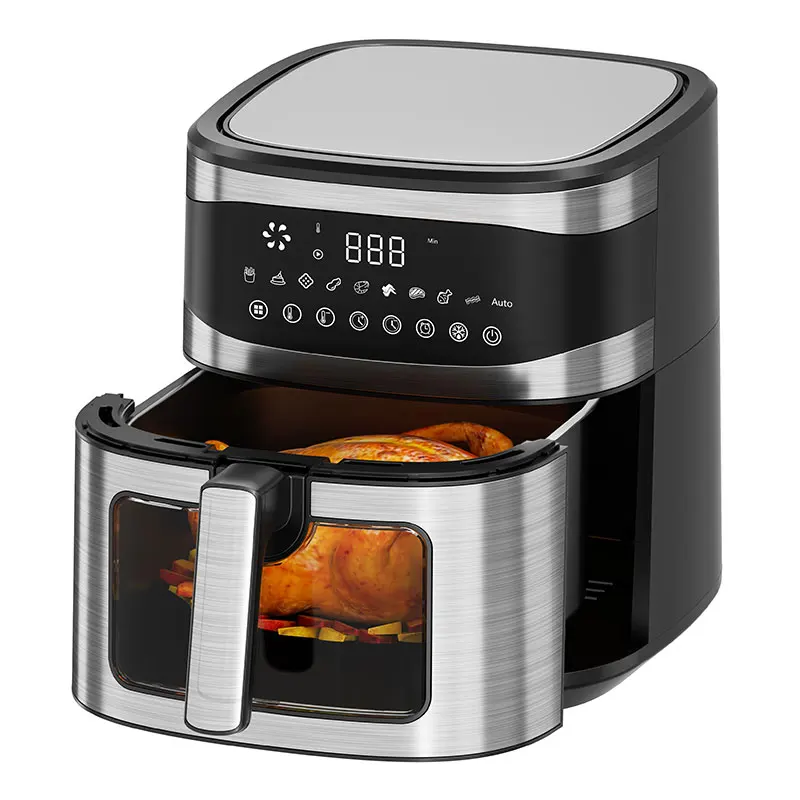 kitchen appliance SKD Stainless Steel Air Fryer 9L with Window Smart Air Fryer digital 12 Preset Nonstick Basket 7L air frier