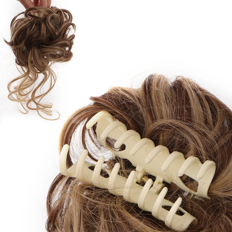 Style Wig Hair Ring Bun Messy Bun chemical fiber grip comfortable daily fluffy for Black Women