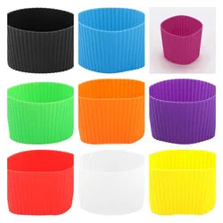 10Pcs Silicone Sleeves Heat Resistant Coffee Tea Cup Sleeves Chocolate Drinks Insulated Stainless Steel Cup With Silicone Sleeve