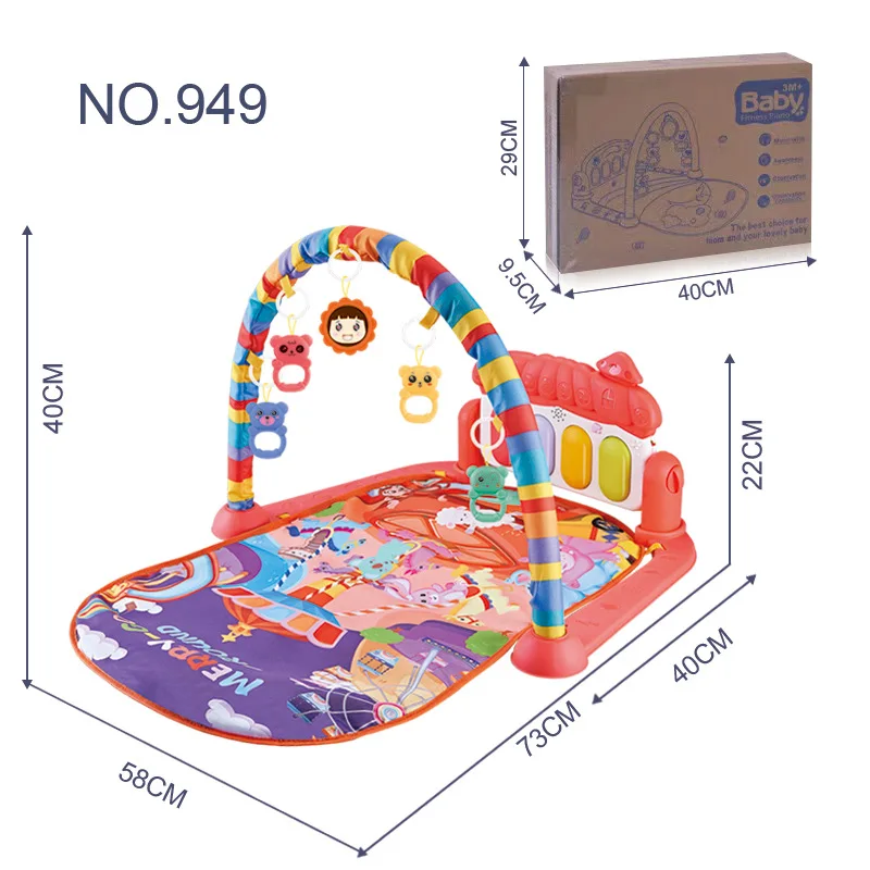 Wholesale Musical Piano Play Mat Game Colorful Kick N Play Piano Infant Activity Carpet Gym Baby PlayMat