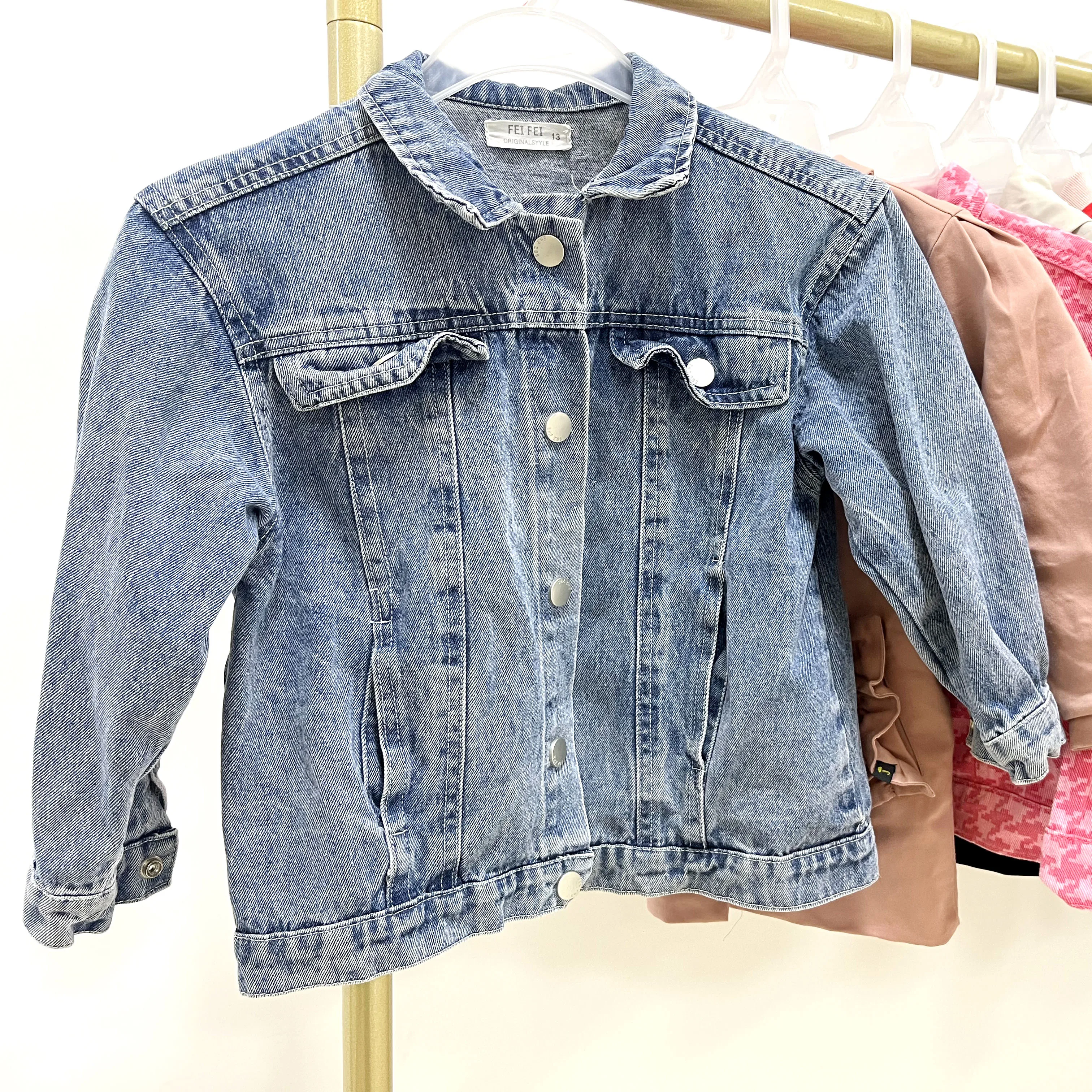 wholesale used clothes kids windbreaker long cotton jacket for 5-10years old girls second hand clothing minxed bales