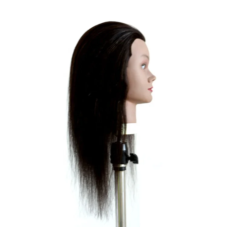 Factory Sale 100% Human Hair Mannequin Head Styling PVC Doll for Hair Cutting Braiding Bleaching for Modeling