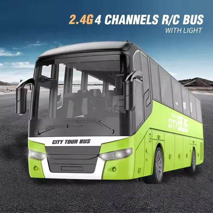 Двухэтажный автобус RC модель 2 4 ГГц канала пульт дистанционного управления игрушка с фарами и резиной для детей пластик