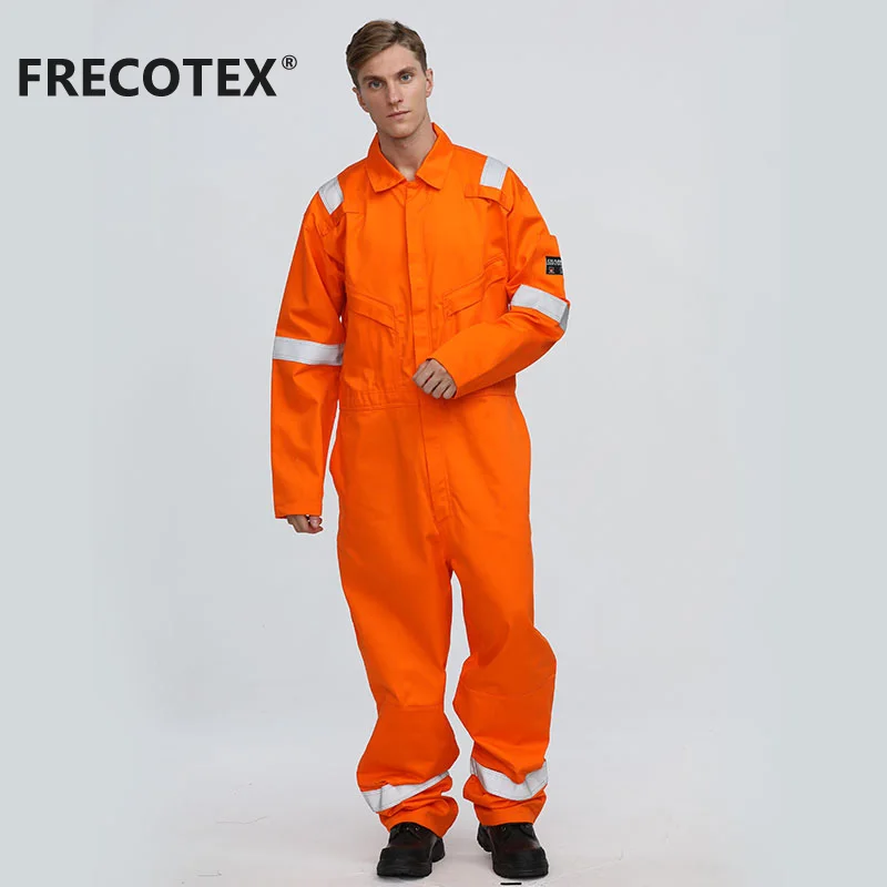 FRECOTEX 100% хлопок сварочный огнестойкий Электрический защитный спецодежды промышленный комбинезон