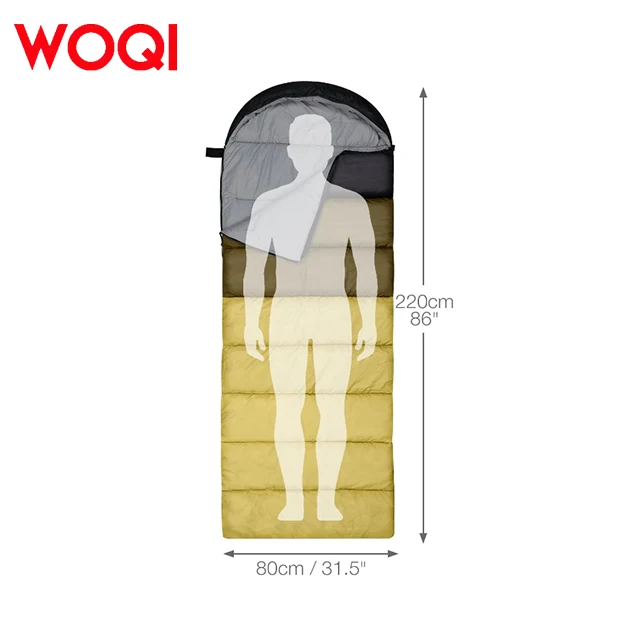 WOQI High Quality Super Thick Polyester Winter Sleeping Bag for Adults Customizable Outdoor Camping Product