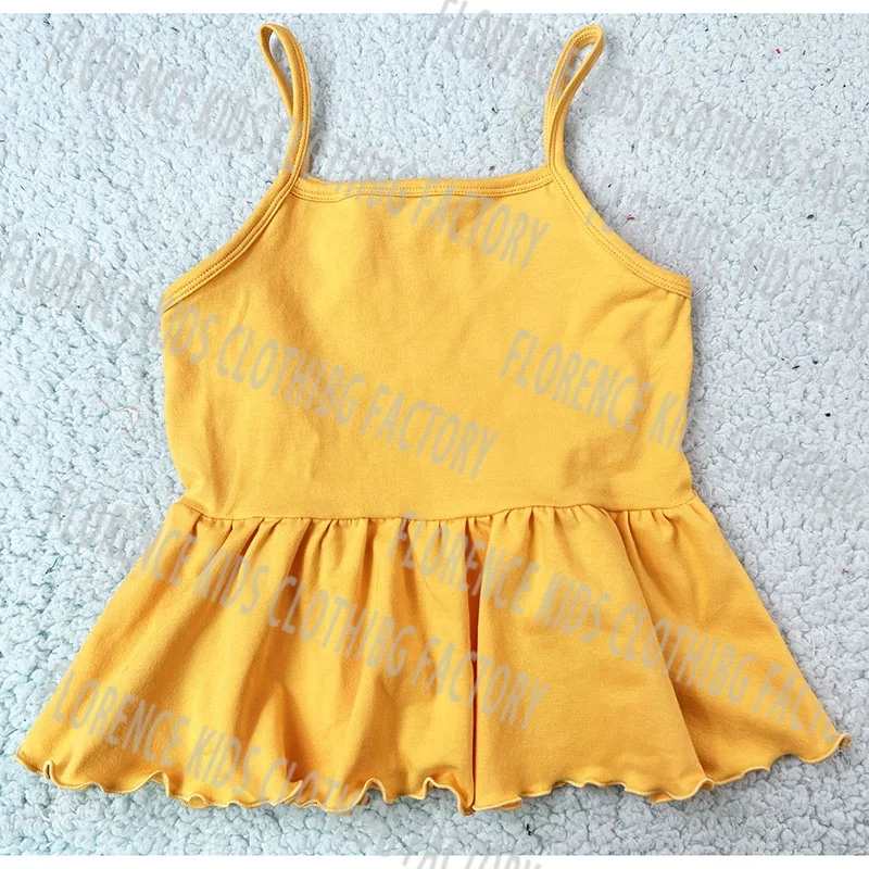DH ODM Juegos Para Ninas Low Price Colorful Colors Plain Baby Cotton Little Girls Summer Clothing Sets