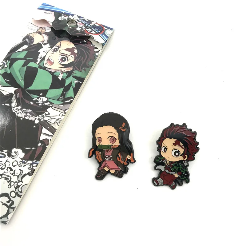 Оптовая продажа, японские аниме заколки на лацкан, рассекающий демонов: Kimets Kamado Nezuko, Мультяшные броши на лацкан