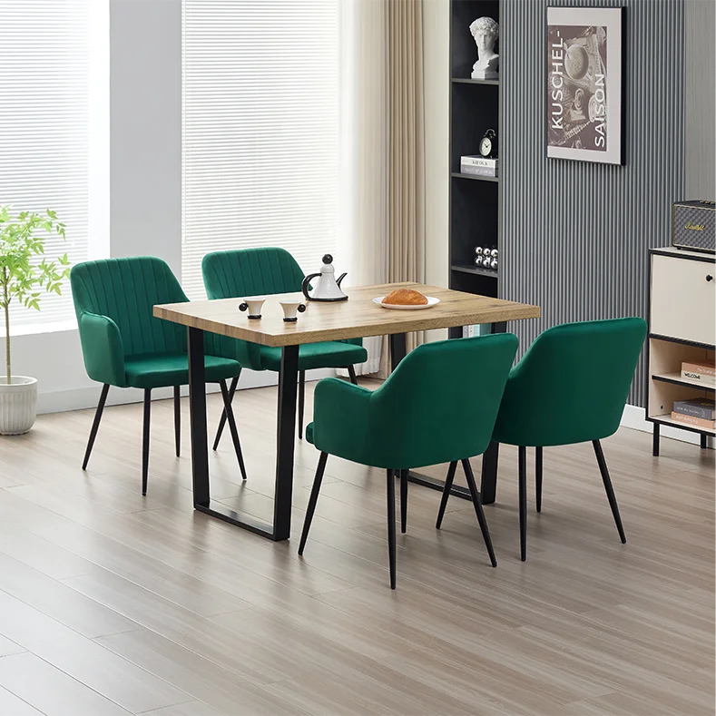 Modern Wooden Top Large Dining Tables Restaurant Kitchen Contemporary Dining Table Set