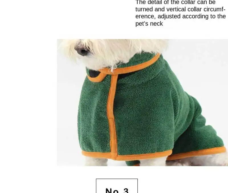 Dog Bathrobe Towel Super Absorbent Microfiber Adjustable Fast Drying Coat Pet Thick Soft Robe For Dogs