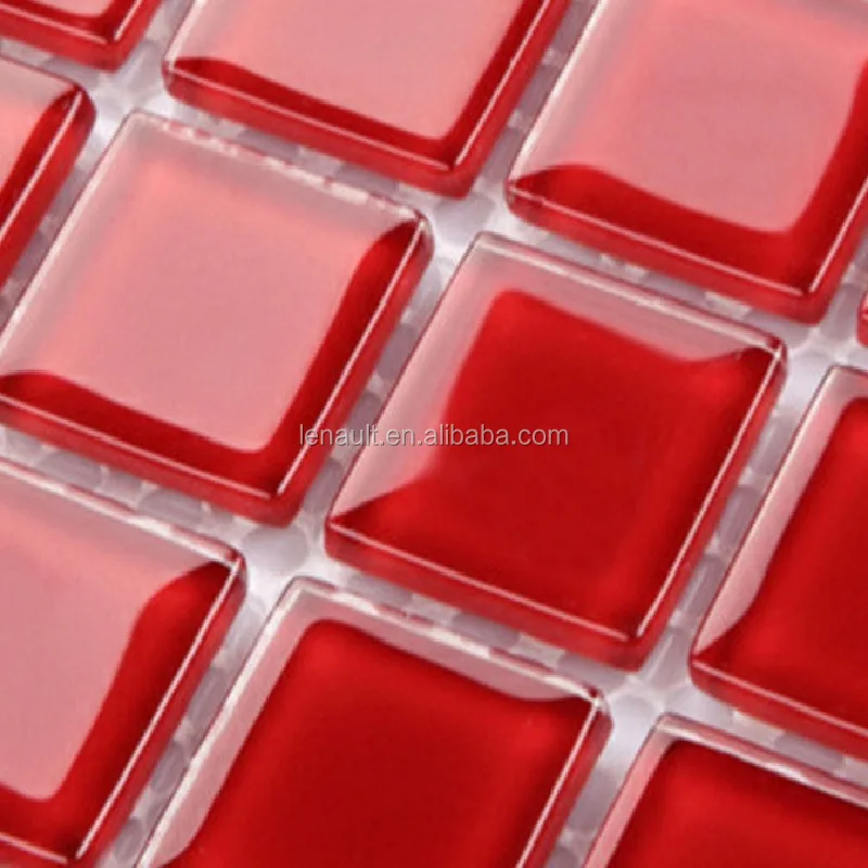 red crystal glass mosaic tiles for kitchen backsplash decoration