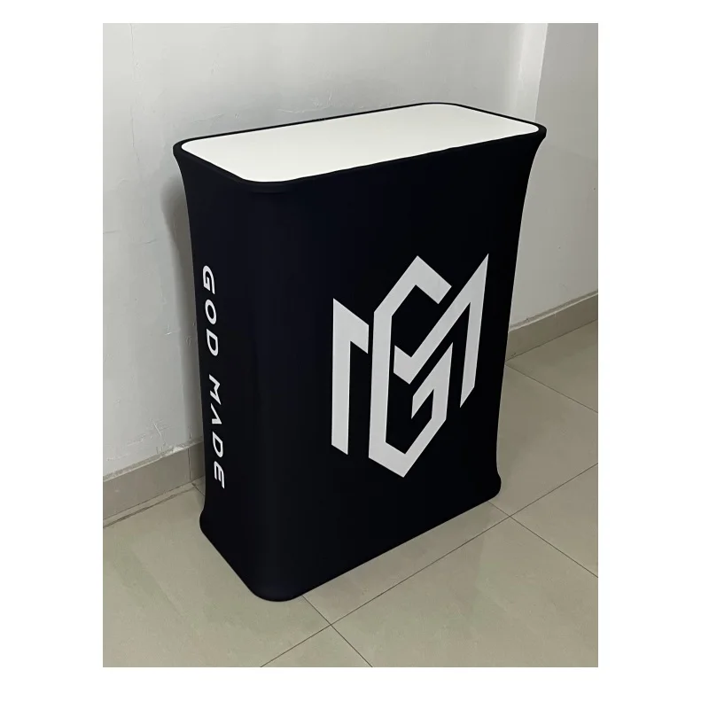 Custom trade show table display stand oval pop up bar counter