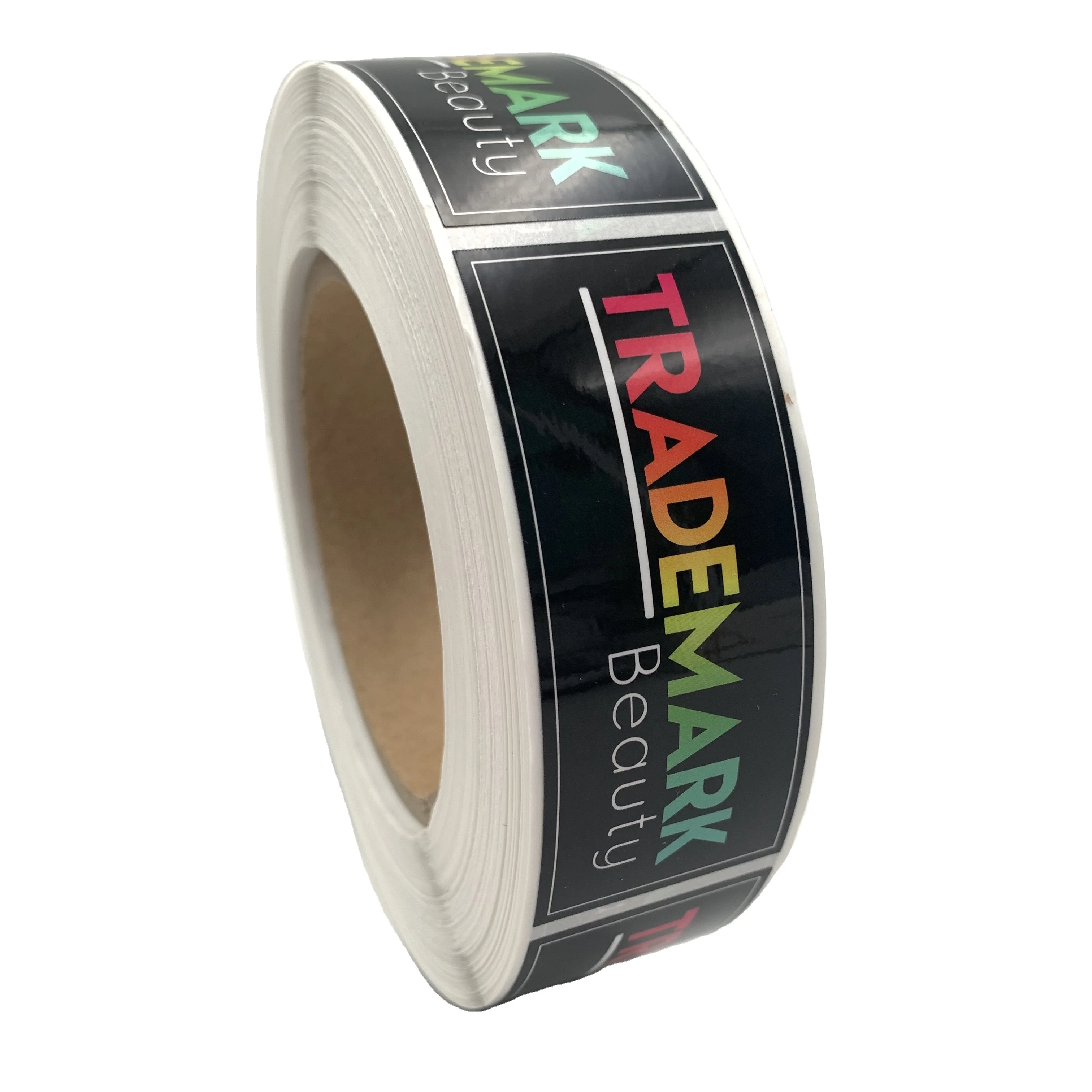 
Low MOQ custom printing roll transparent clear adhesive sticker packaging logo label 