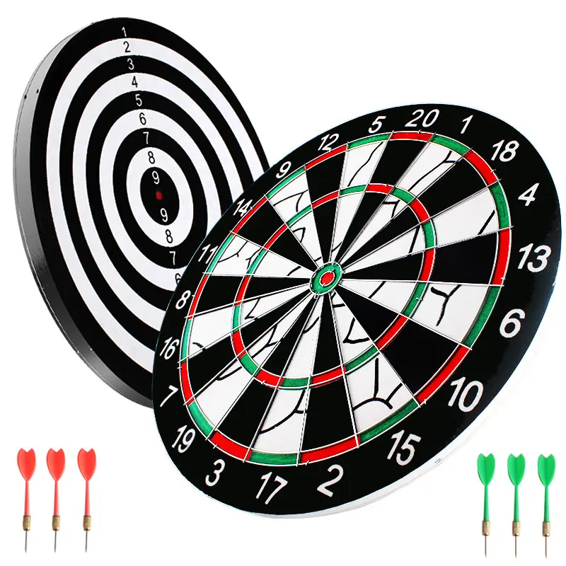 14In Reversible Board With Two Games, Dartboard Surround With 6 Darts