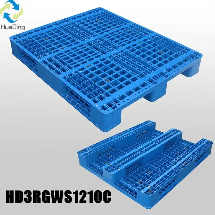 HUADING High Quality Steel Reinforced Racking High Density 4-Way Plastic Pallet Single Faced Industrial Pallet