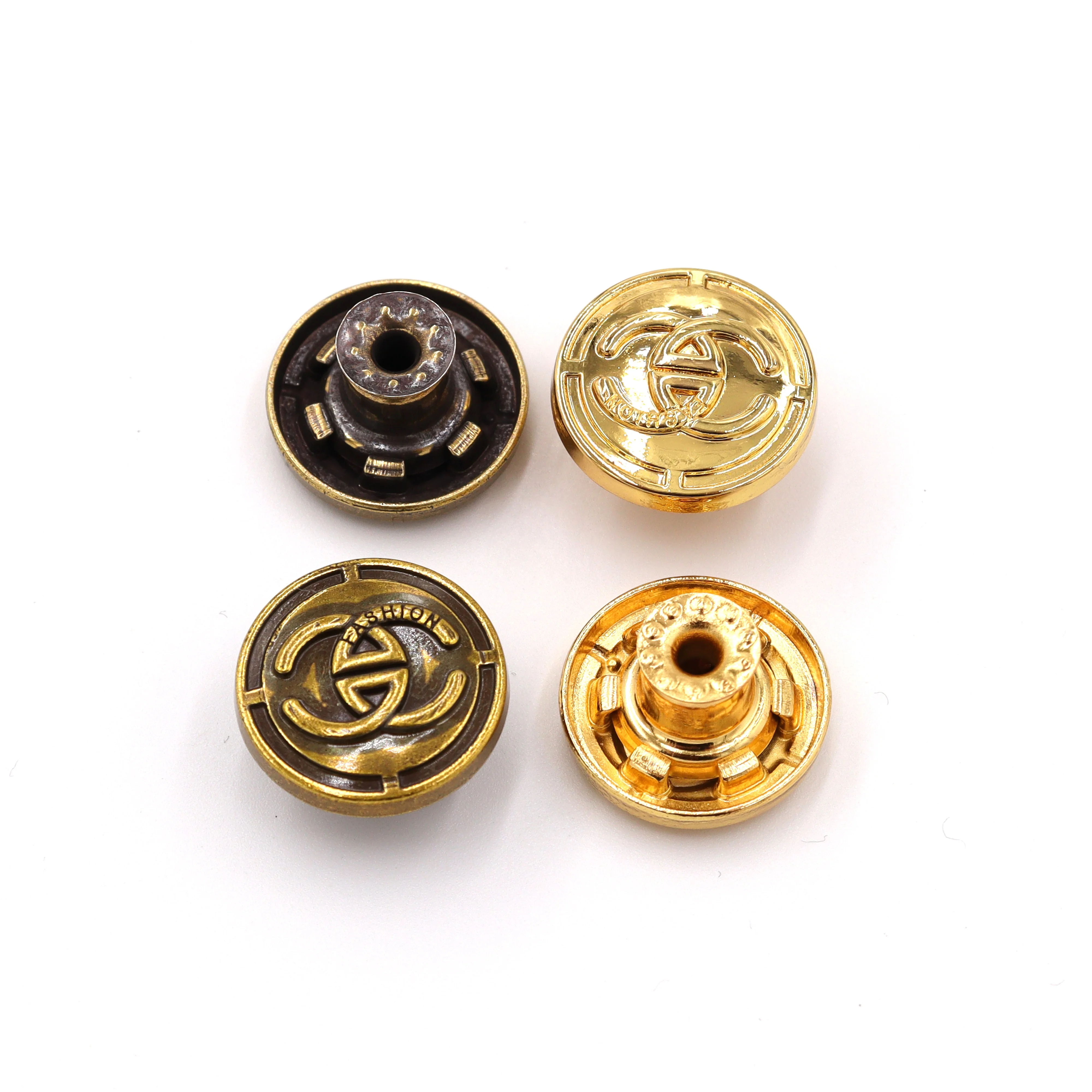 OEM ODM Manufacturers custom brand logo zinc alloy metal denim jean button and rivets