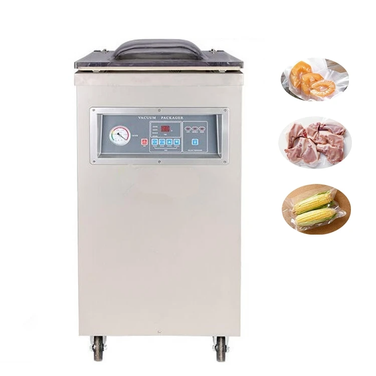 Semi automatic fresh fruits meat seafood vacuum machine single chamber food packaging sealing machine