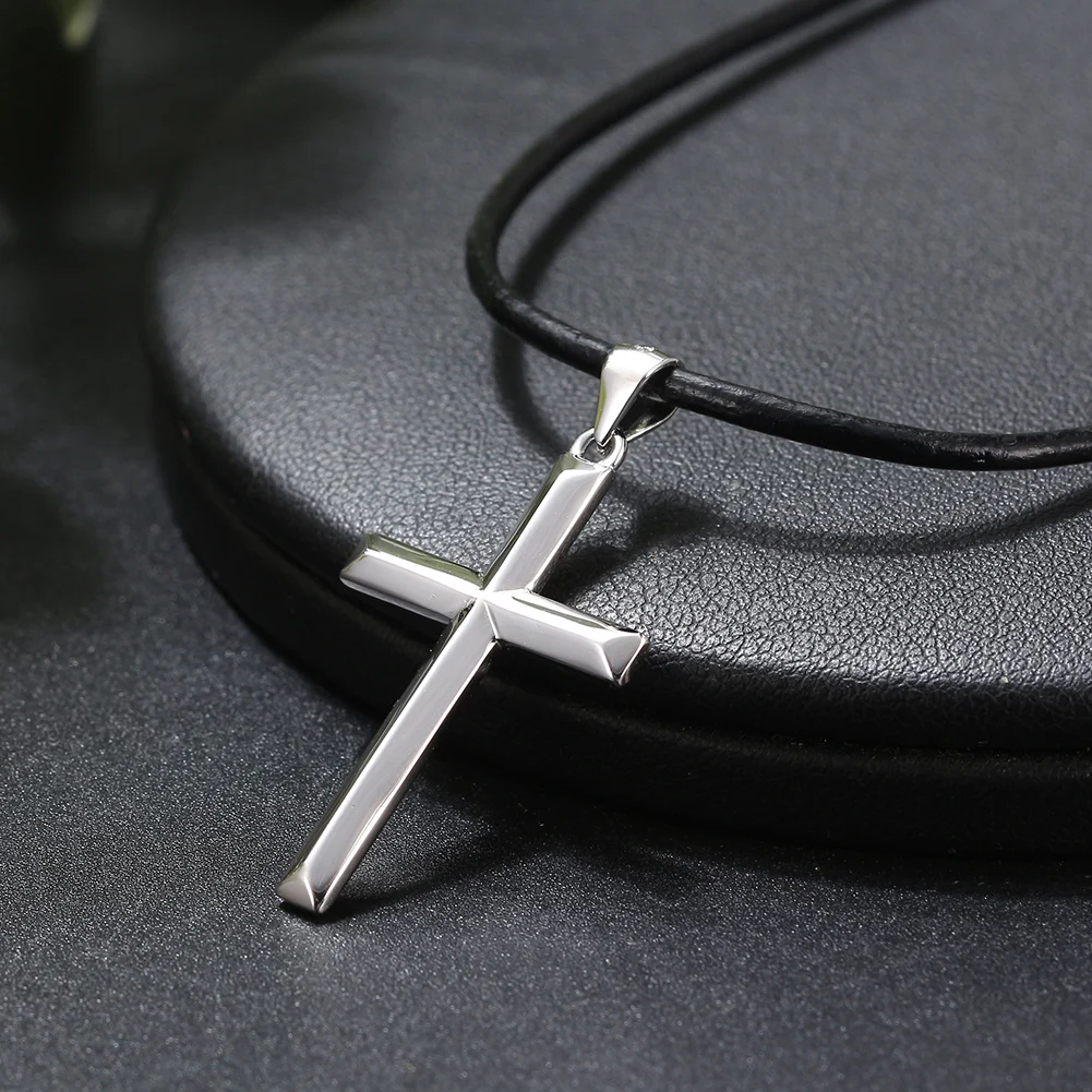 NMN01 RINNTIN 925 Sterling Silver Fine Jewelry Necklaces 14K Gold Plated Plated Cross Necklace for Men