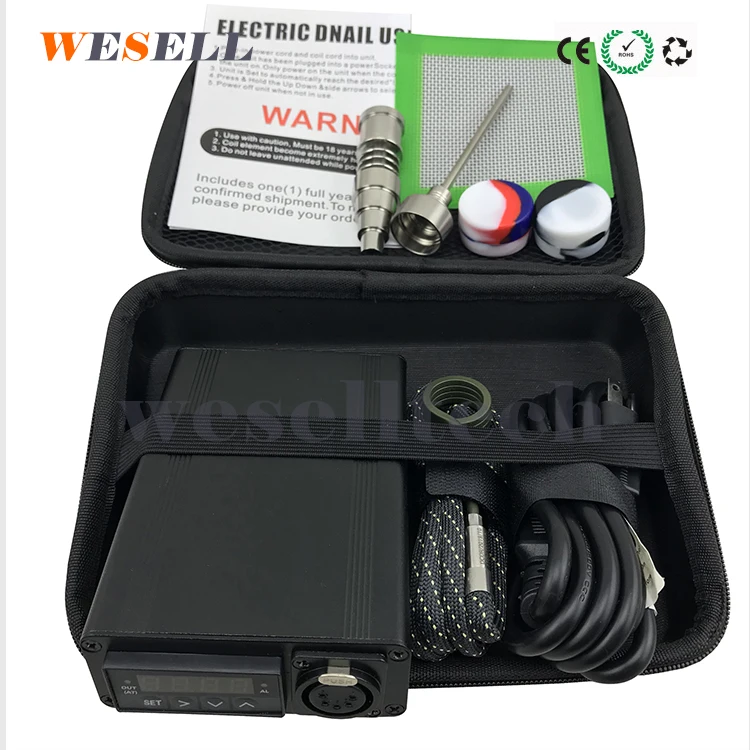 Digital PID Temperature Controller e nail Kit with Coil Heater enail/dnail wax kit portable enail quartz