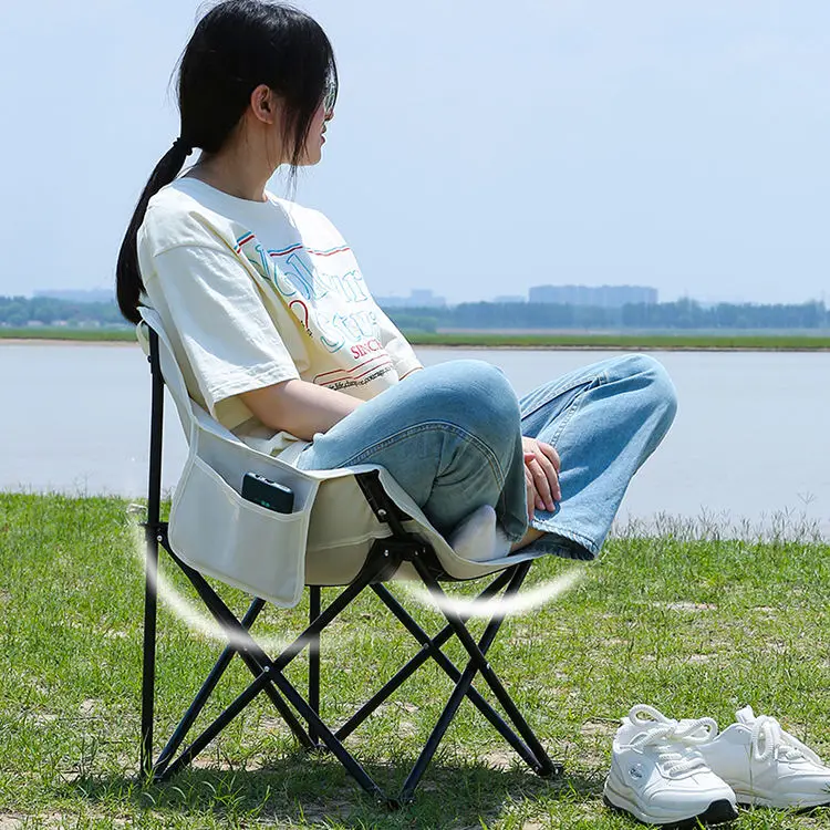 YOUQI Camping Folding C Moon Chairs Portable Mini   Outdoor Backpack Chair for Travel Picnic Beach Fishing Hiking