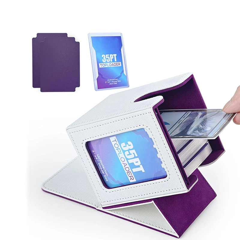 Custom logo Premium Game Cards Boxes Yugioh 100+ Cards Box storage card Pu Leather Deck Box for Gift