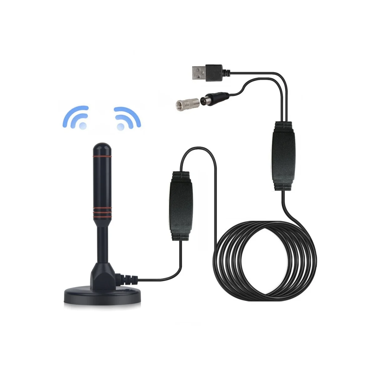 High Gain Indoor Outdoor TV Antenna 360-degree reception DTMB Digital IEC F MCX TV Antenna For Tv