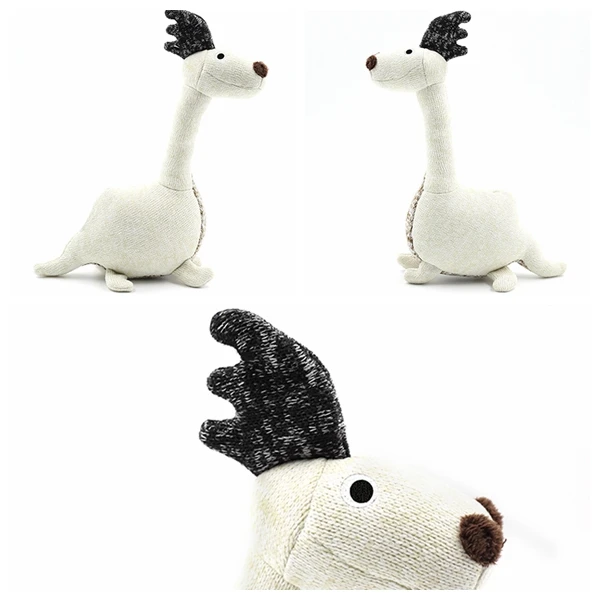 
Hot sale animal shape plush squeaky knit fabric pet toys for dog playing 