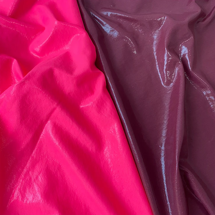 Shiny Pink Polyamide Elastane Spandex Warp Knitted Fabric 4 Way Stretch Fabric For Dancewear And Swimwear