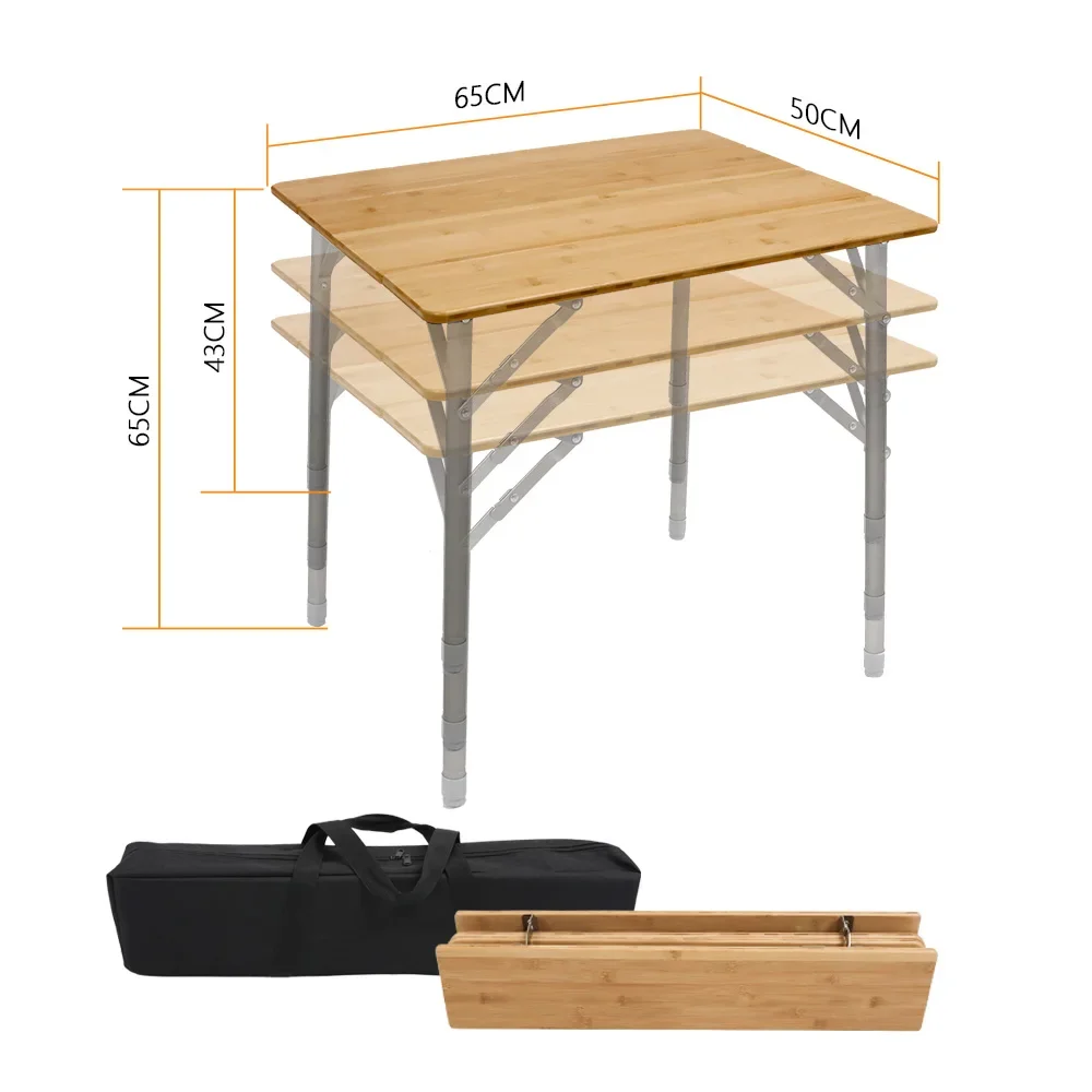 2024 Wholesale High Quality Lightweight Kitchen Camping Outdoor Folding Aluminum Assembly Folding Table