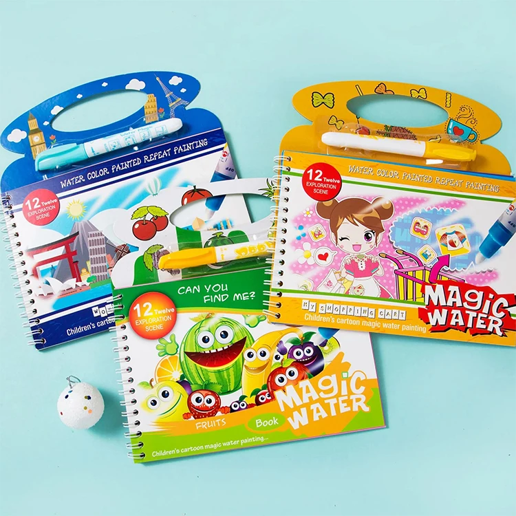Reusable Kids Painting Board Learning Notebook Doodle Cartoons Animal Education Gift Magical Drawing Book Water Coloring Books