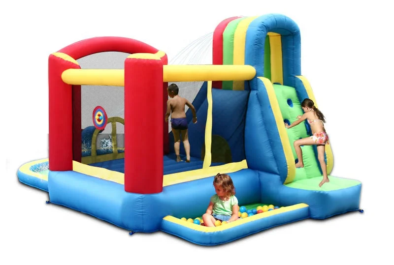 
Happyhop 9047N Splash Wave Fun Zone , Inflatable Mega Slide and Pool Fun Park for children,inflatable bouncer and slide 