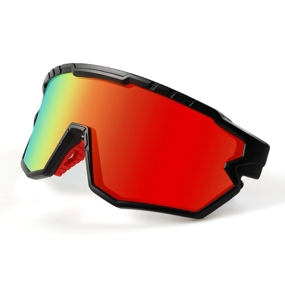 TR90 Frame Polarized Sports Sunglasses with Custom Blue PC Lens Cycling Goggles for Outdoor Activities White Sports Glasses